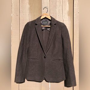 Massimo Dutti brown boiled wool blazer - size 4